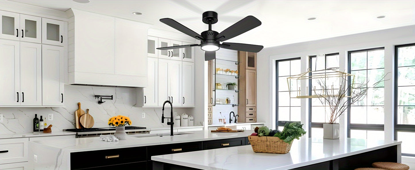 Ceiling Fans With Lights And Remote, 42 Inch Ceiling Fan With Adjustable Color Temperature, Dimmable 6-speeds Noiseless Revisible DC Motor For Bedroom, Kitchen, Living Room