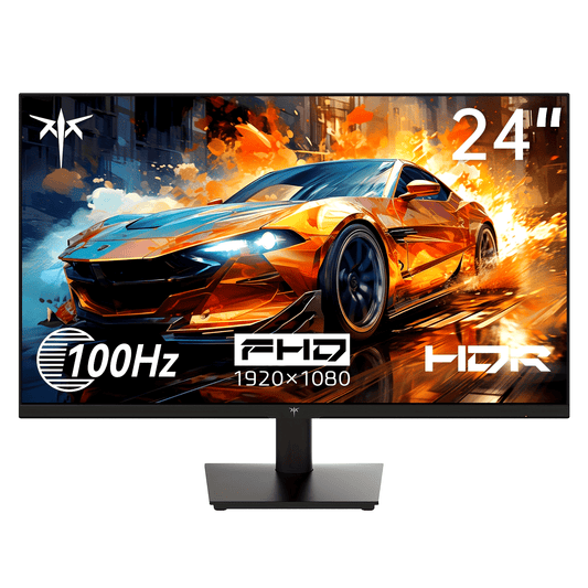 KTC 24 Inch Monitor - 1080P Monitor, 100Hz FreeSync Gaming Monitor With HDR10, VESA Mountable, Adjustable Tilt, ZeroFrame Design, HDTV, VGA, Earphone Ports, PC Monitor Work Monitor For Office