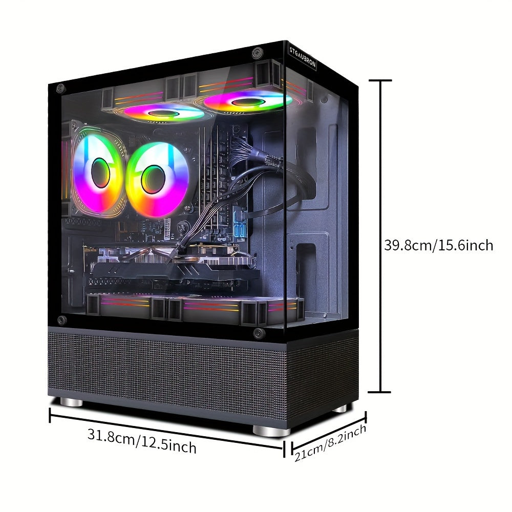 STGAubron Gaming Desktop PC, Intel Core I7 3.4G Up To 3.9G, 32G RAM, 1T SSD, Radeon RX 580 16G GDDR5, 600M WiFi, Wireless 5.0, RGB Fan X 5, RGB Keyboard&Mouse, RGB Mouse Pad, RGB Wireless Sound Bar, W10H64