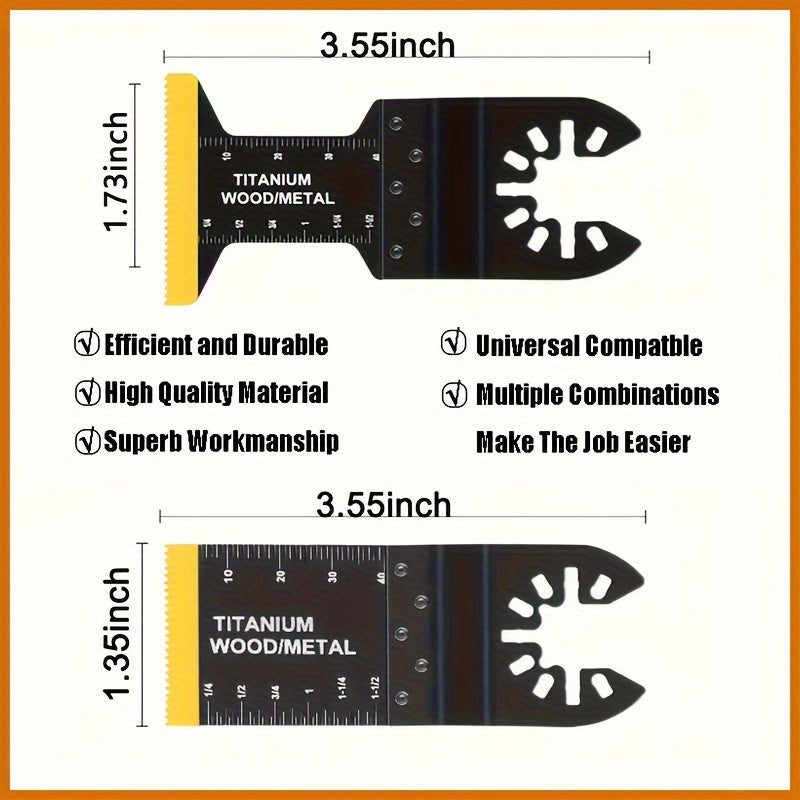 18pcs Multi-Tool Blades, Titanium Oscillating Tool Blades For Cutting Metal, Nails, Wood And Plastic. Professional General Purpose Quick Release Oscillating Saw Blade