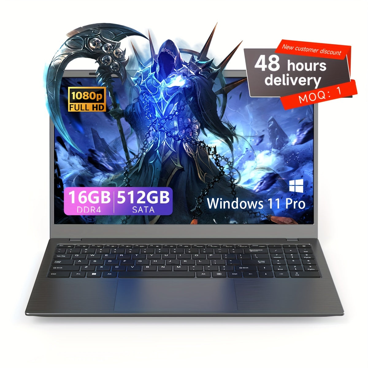 Premium 15.6 Inch Windows 11 Laptop - Intel N5095, 16GB RAM, 512GB SSD, Gaming & Business