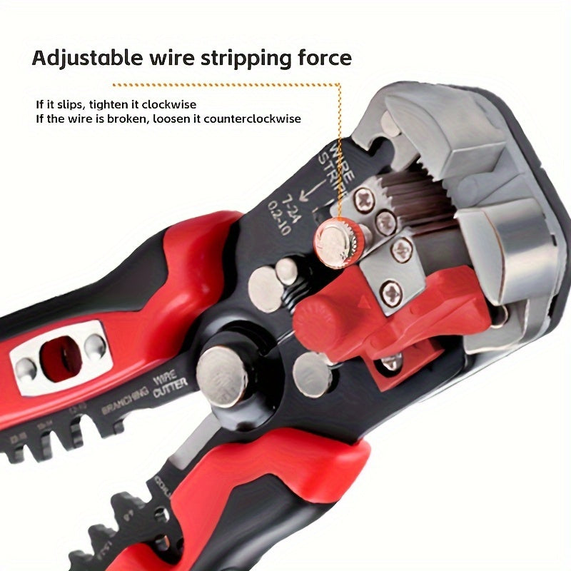 Professional Electrician's Automatic Wire Stripper - Multifunctional, 24-10AWG Range, Fast Wire Stripping And Cutting Tool For Home Remodeling, Construction, Appliance Repair, Industrial Machinery, Automotive And Marine Maint