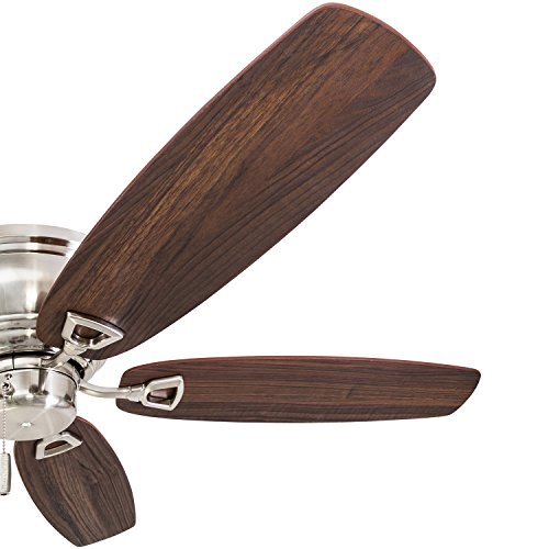 Honeywell Ceiling Fans Glen Alden, 52 Inch Classic Flush Mount Indoor LED Ceiling Fan with Light, Pull Chain, Quick-2-Hang Dual Finish Blades, Reversible Motor - 50183 (Oil Rubbed Bronze)