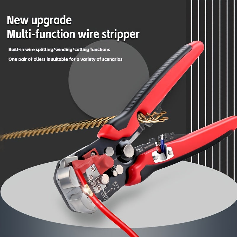 Professional Electrician's Automatic Wire Stripper - Multifunctional, 24-10AWG Range, Fast Wire Stripping And Cutting Tool For Home Remodeling, Construction, Appliance Repair, Industrial Machinery, Automotive And Marine Maint