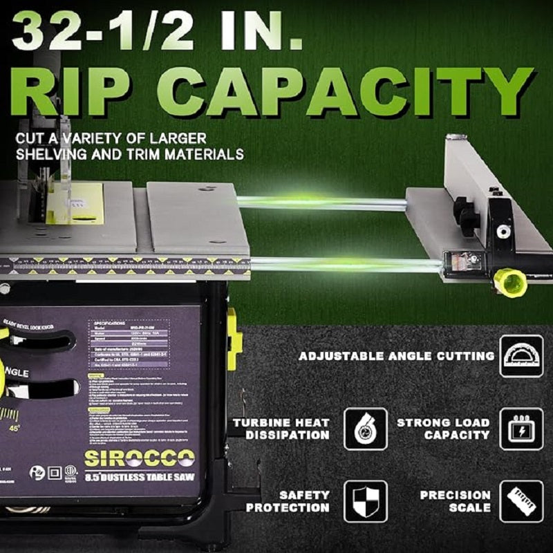 Saw It Dustless-Sirocco Dustless 8.5 inch Table Saw