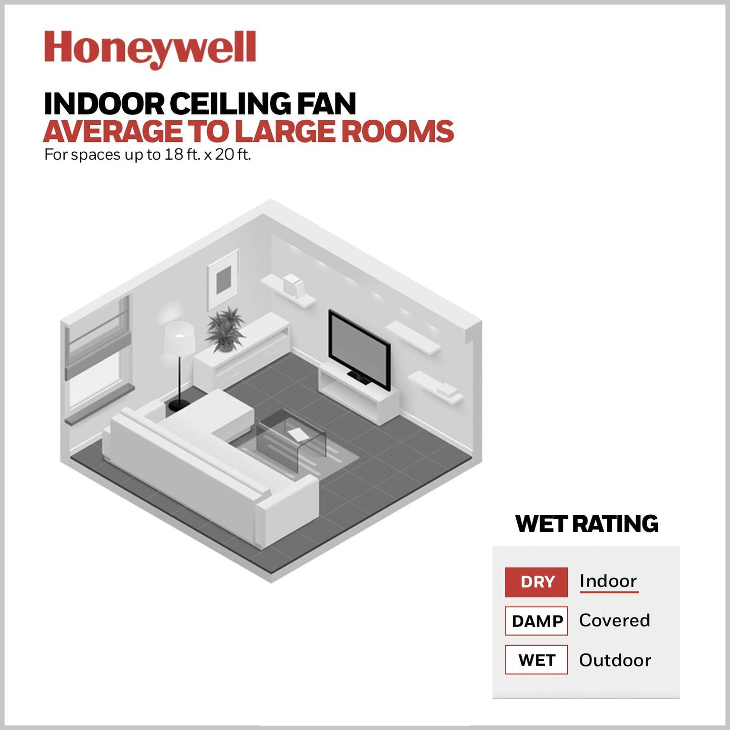 Honeywell Ceiling Fans Glen Alden, 52 Inch Classic Flush Mount Indoor LED Ceiling Fan with Light, Pull Chain, Quick-2-Hang Dual Finish Blades, Reversible Motor - 50183 (Oil Rubbed Bronze)