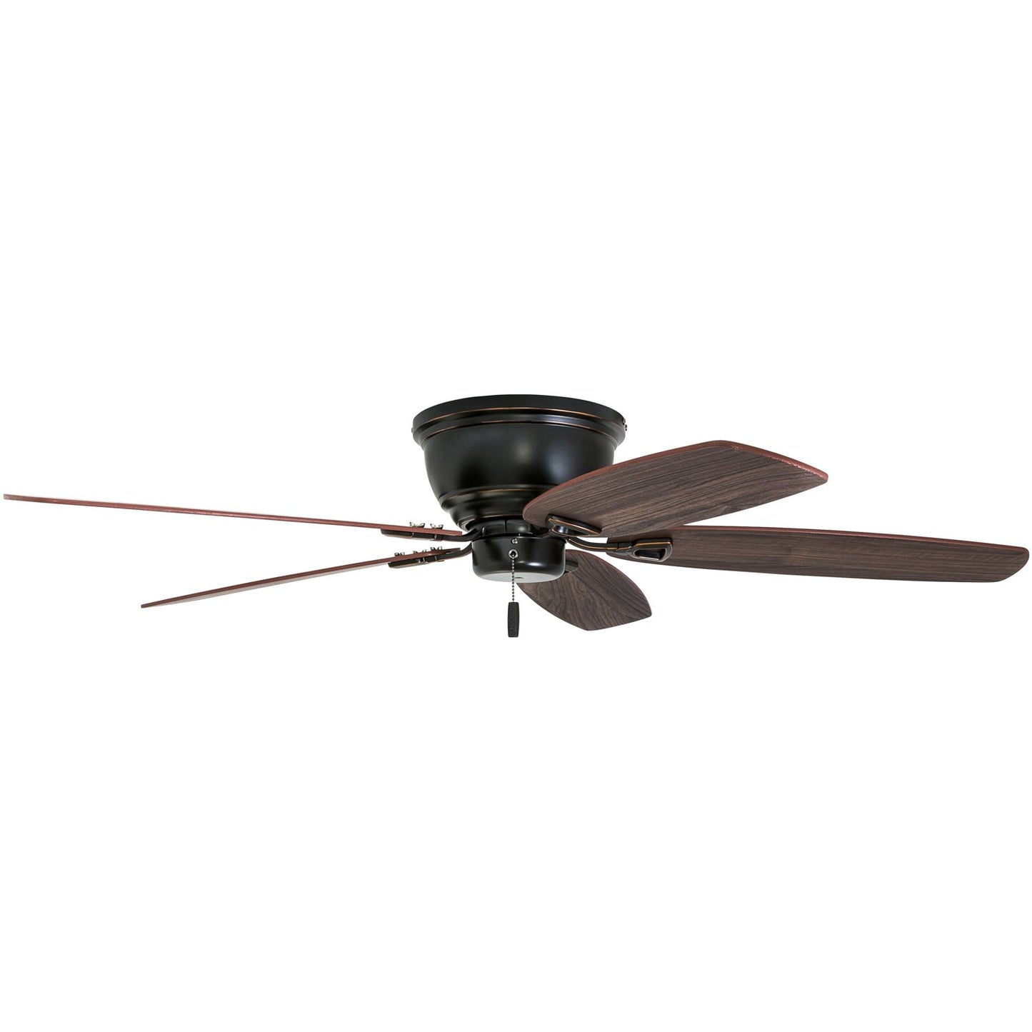 Honeywell Ceiling Fans Glen Alden, 52 Inch Classic Flush Mount Indoor LED Ceiling Fan with Light, Pull Chain, Quick-2-Hang Dual Finish Blades, Reversible Motor - 50183 (Oil Rubbed Bronze)