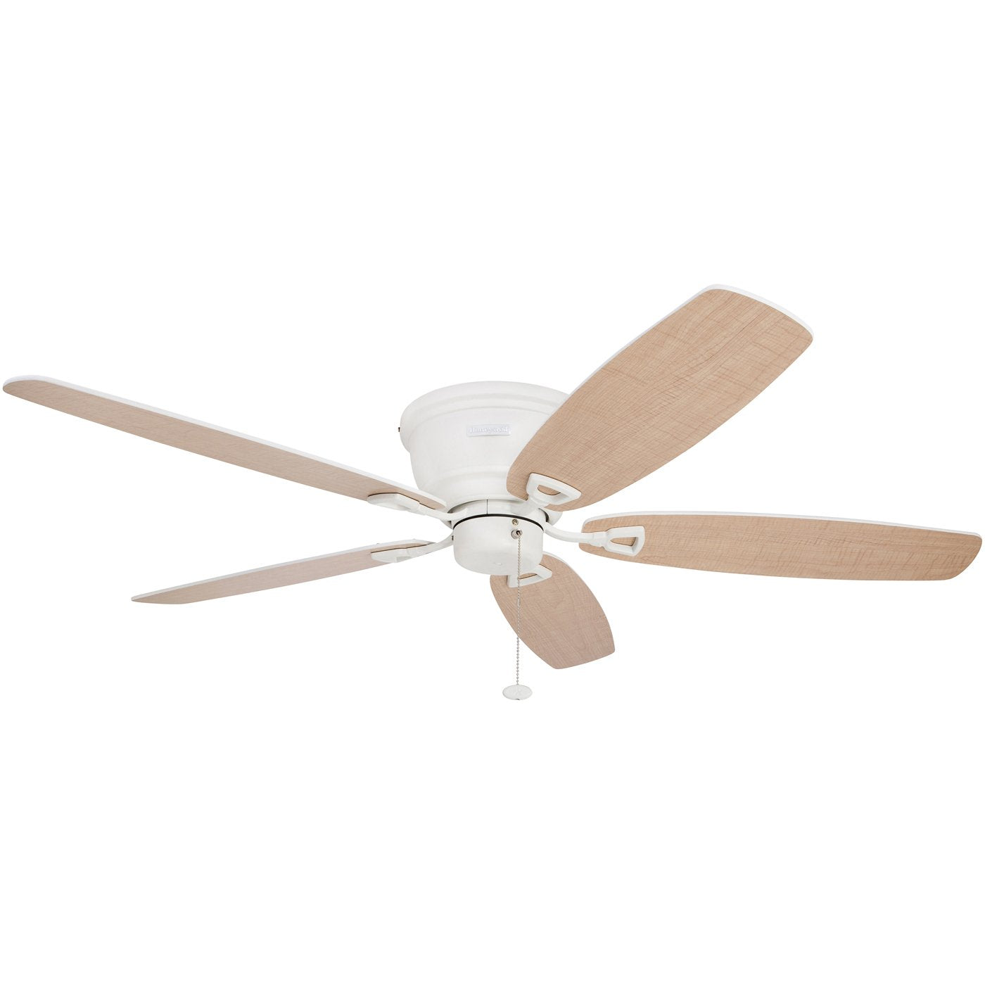 Honeywell Ceiling Fans Glen Alden, 52 Inch Classic Flush Mount Indoor LED Ceiling Fan with Light, Pull Chain, Quick-2-Hang Dual Finish Blades, Reversible Motor - 50183 (Oil Rubbed Bronze)