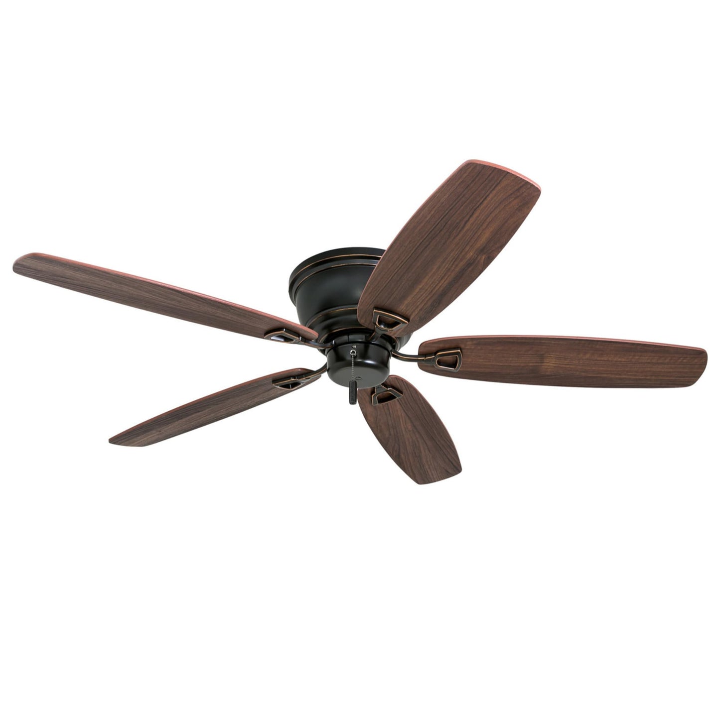 Honeywell Ceiling Fans Glen Alden, 52 Inch Classic Flush Mount Indoor LED Ceiling Fan with Light, Pull Chain, Quick-2-Hang Dual Finish Blades, Reversible Motor - 50183 (Oil Rubbed Bronze)