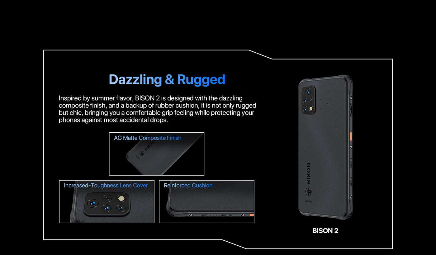 UMIDIGI BISON 2, BISON 2 PRO Android 12 Rugged Smartphone Helio P90 ROM 128GB 256GB Phone 48MP Triple Camera 6150mAh Cellular