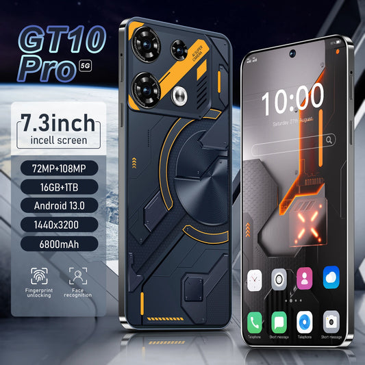 2025 GT10 Pro Smartphone 7.3inch Full Screen 4G/5G Cell Phone 16TB+1TB 6800mAh Mobile Phones 108MP Global Version Celulares