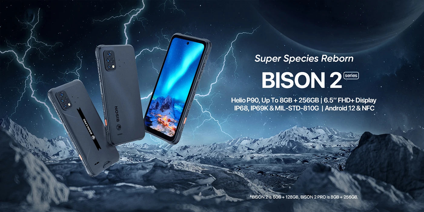 UMIDIGI BISON 2, BISON 2 PRO Android 12 Rugged Smartphone Helio P90 ROM 128GB 256GB Phone 48MP Triple Camera 6150mAh Cellular