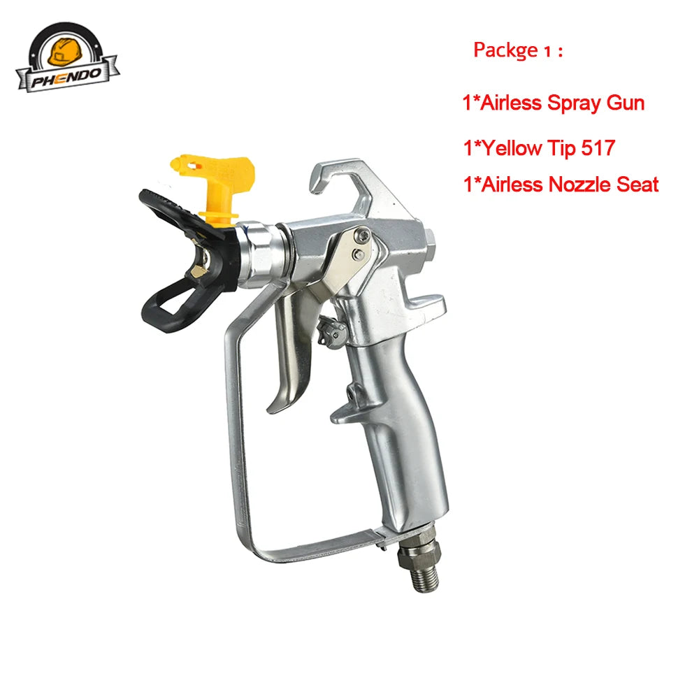 PHENDO Airless paint sprayer gun Contractor GRC 2-finger 3600Psi 24.8MP GRC tip 517 tips guard and 287033 gun filters