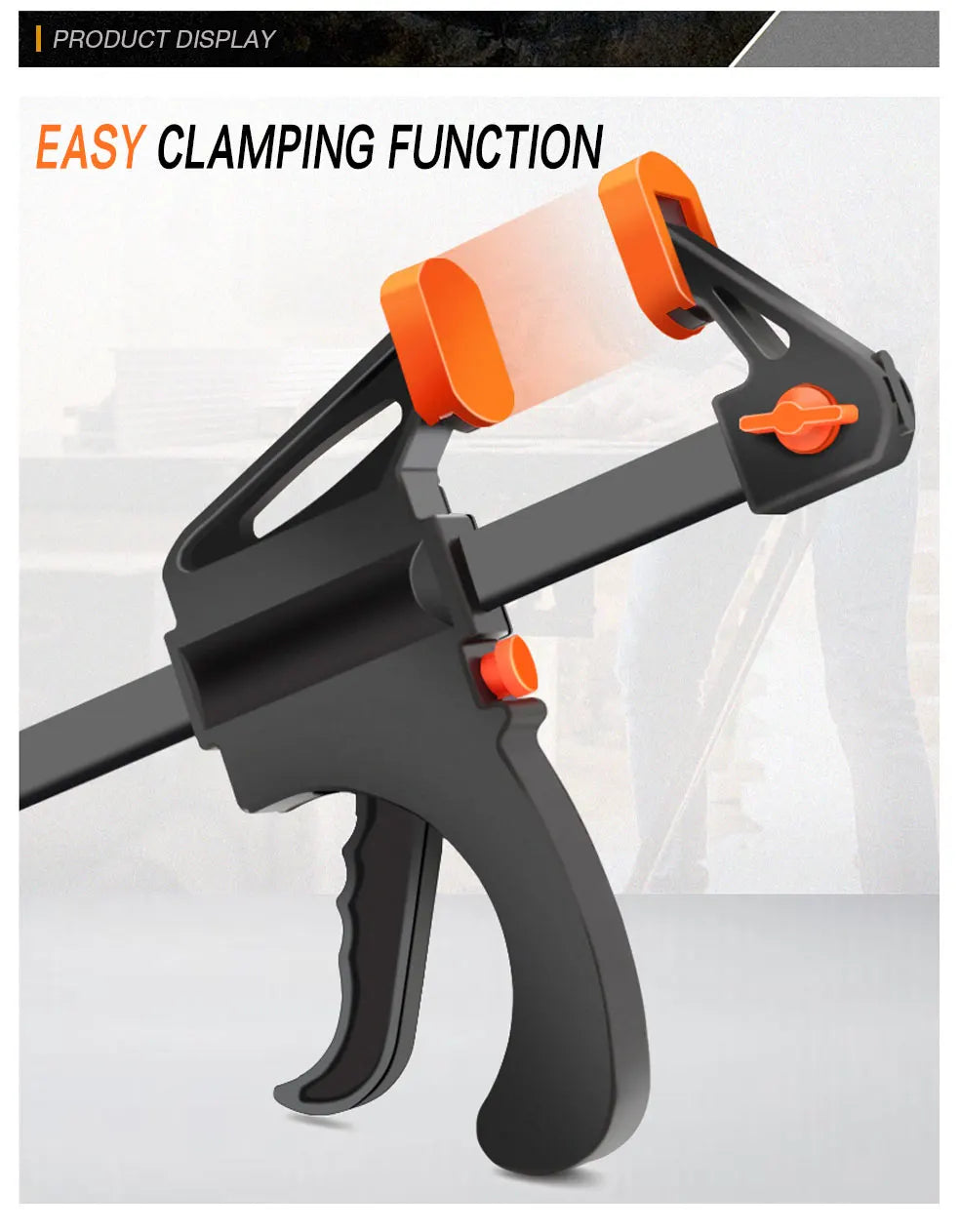 DTBD 4 Inch Clip Quick Ratchet Release Speed Squeeze Wood Working Work Bar F Clamp Clip Kit Spreader Gadget Tools DIY Hand Tool