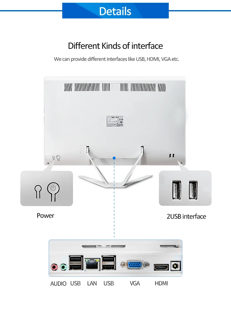 Aotesier 24 inch Core i7 processor office desktop computer pc price 8GB Ram SSD hard drive Win10 computer  all in one  pc