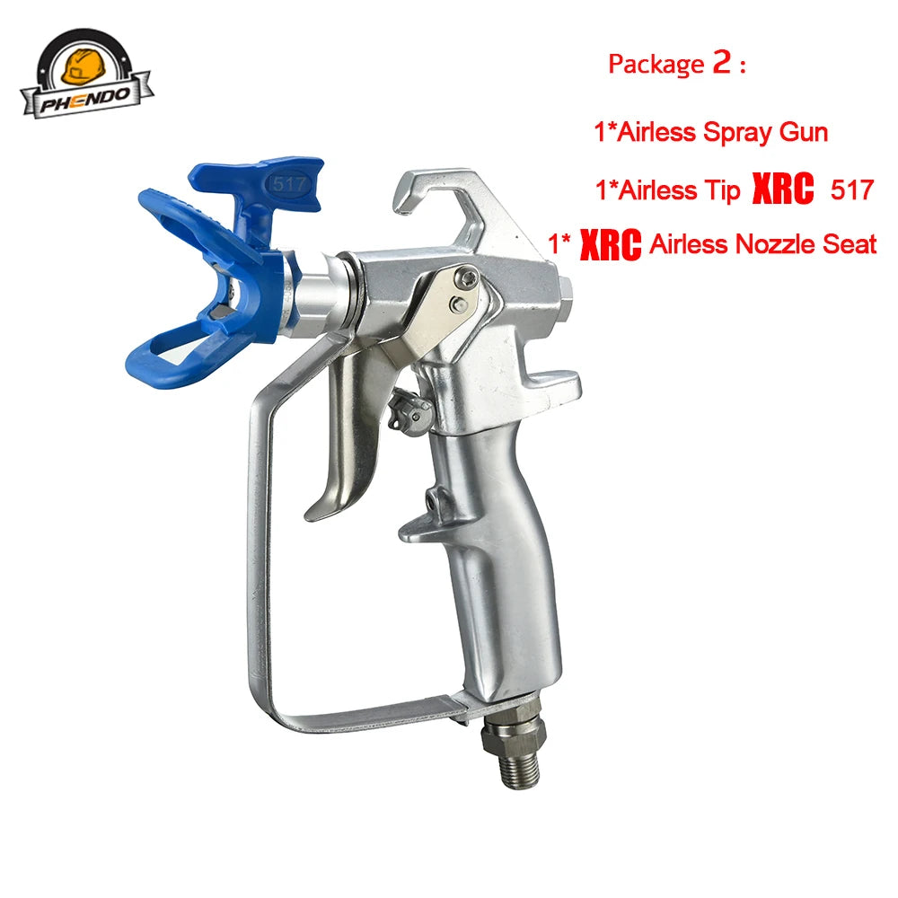 PHENDO Airless paint sprayer gun Contractor GRC 2-finger 3600Psi 24.8MP GRC tip 517 tips guard and 287033 gun filters