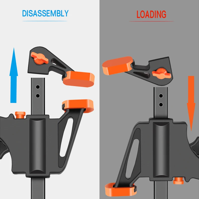 DTBD 4 Inch Clip Quick Ratchet Release Speed Squeeze Wood Working Work Bar F Clamp Clip Kit Spreader Gadget Tools DIY Hand Tool