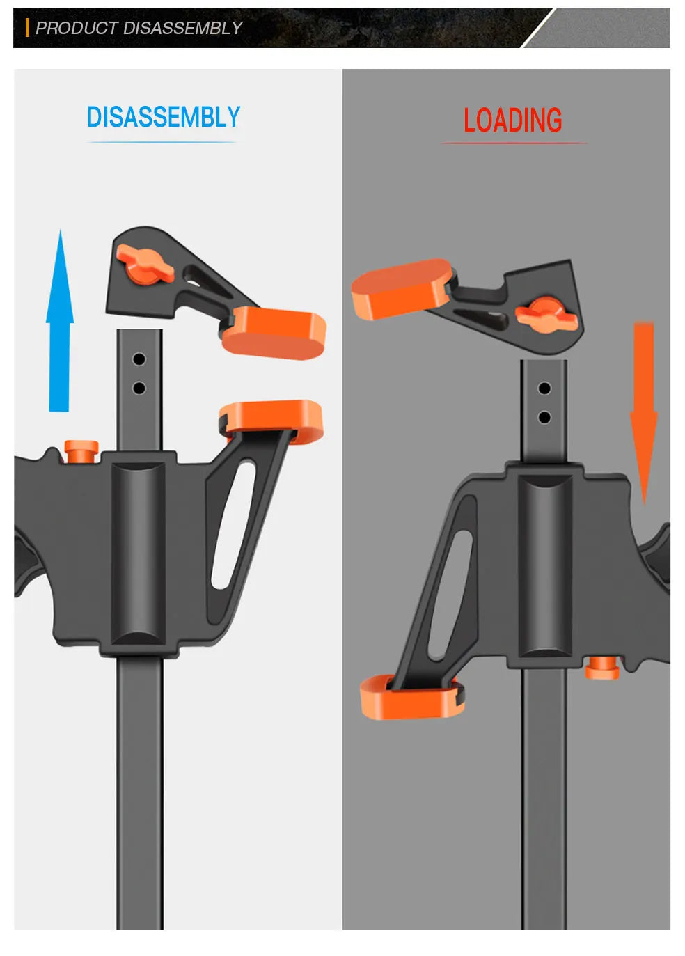 DTBD 4 Inch Clip Quick Ratchet Release Speed Squeeze Wood Working Work Bar F Clamp Clip Kit Spreader Gadget Tools DIY Hand Tool