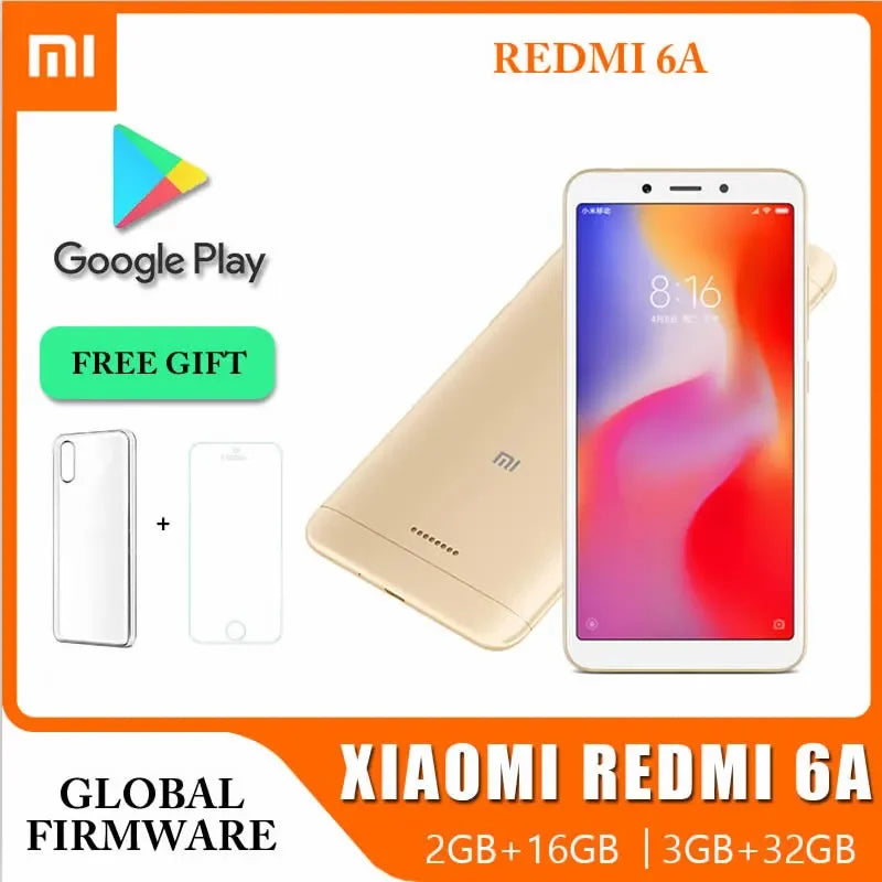 Original Xiaomi Redmi 6A Smartphone 3+32Gb Wholesale Xiaomi Mobile Phones Unlocked Android Google Play Redmi 6 Global Frimware