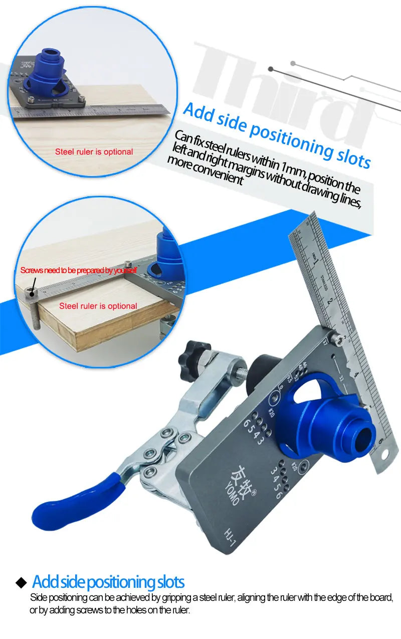 Woodworking Upgrade 35mm Concealed Hinge Jig Kit Hinge Boring Jig Drilling Guide Locator for Face Frame Cabinet Cupboard Tools