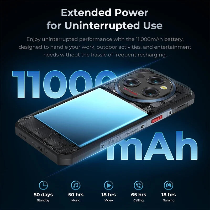 Oukitel WP35 S Rugged phone 6GB+256GB 11000mAh Cellphones androids NFC 48MP Rear Camera Smartphone Business phone