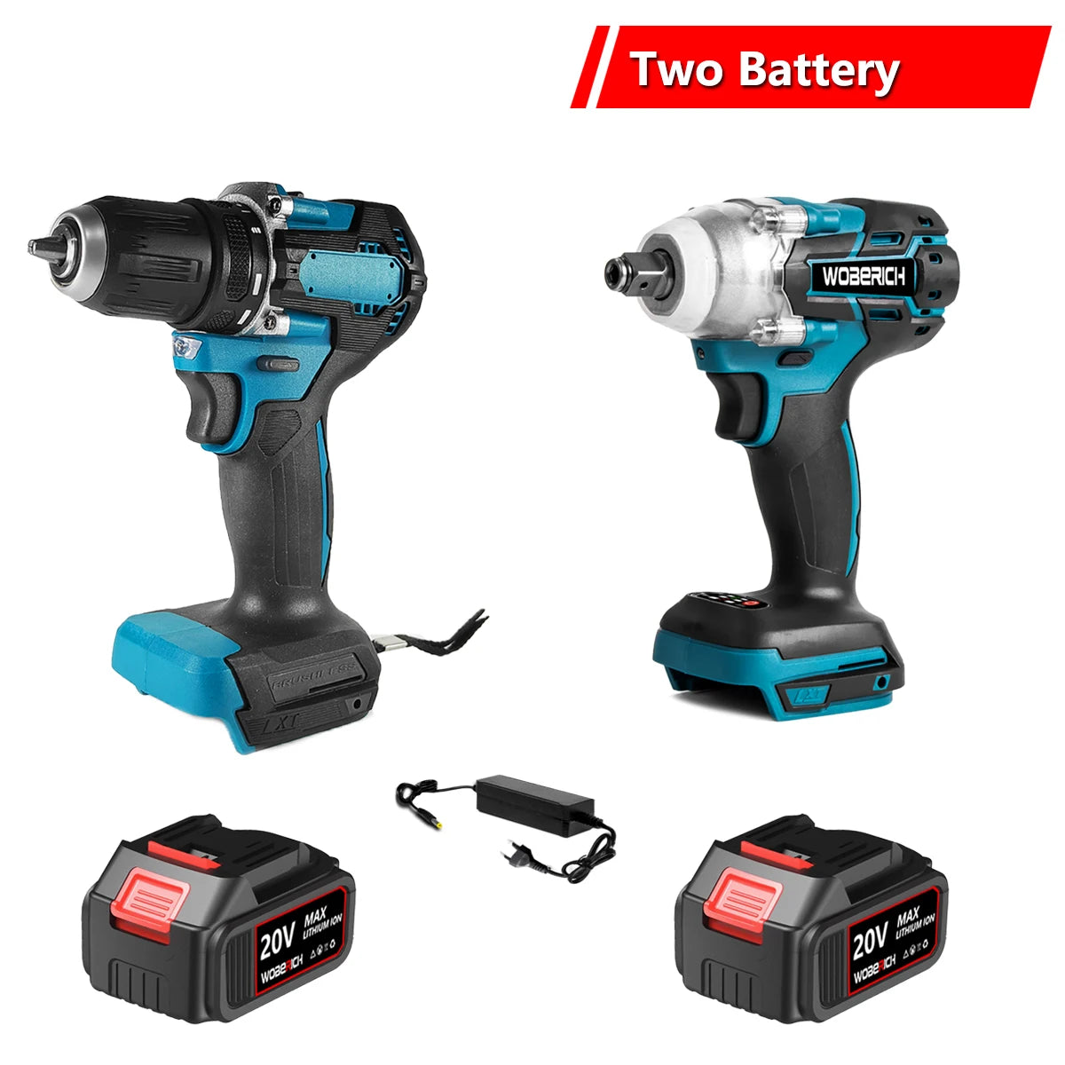 Combo Kits Power Tools Sets Brushless Electric Cordless Impact Drill Angle Grinder Electric circular saw With 2x Battery