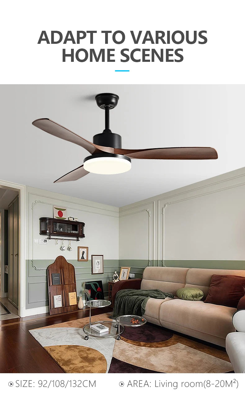 52 inch Modern DC Ceiling fan with light and Remote Control for Living room dining room bedroom Strong winds Electric fans