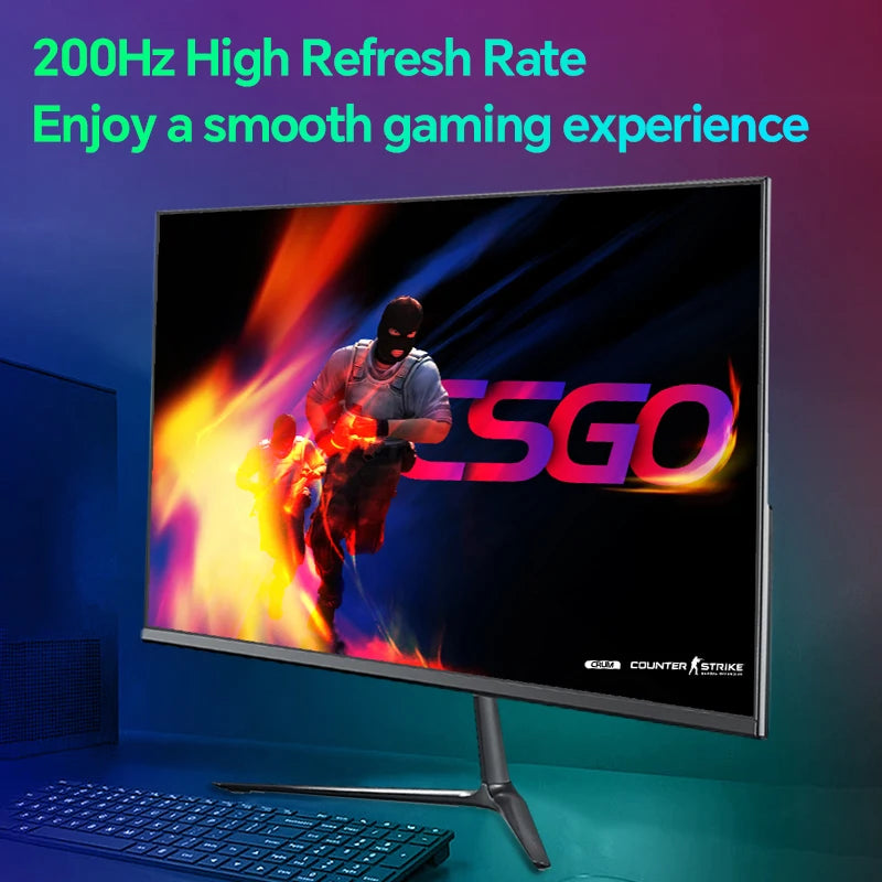 Anmite 24 Inch PC Gaming Monitor 200Hz IPS LCD Display 1920×1080P FHD Desktop Ultra-thin Gaming Computer Screen100Hz HDMI