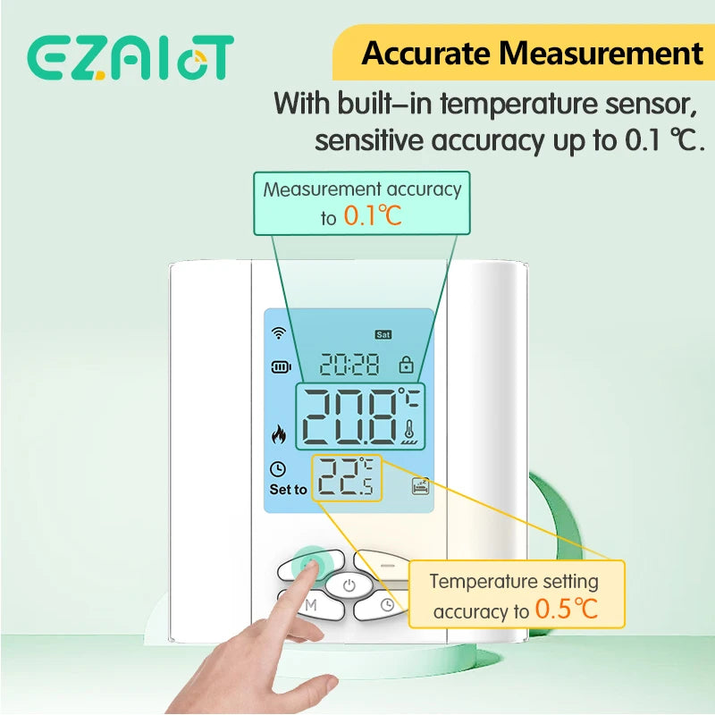 ZigBee Battery-Powered Thermostat for Water Gas Boiler Smart Tuya WiFi Wireless Temperature Controller Voice Alexa,Google Home