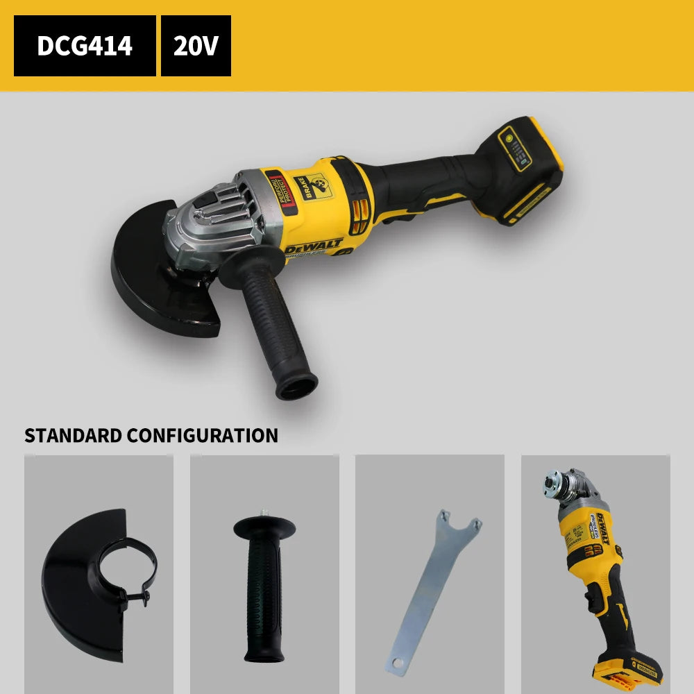 DEWALT DCG414 Brushless  Angle Grinder  Metal /Wood/Pipe Cutting 100/125/150MM Charging Polishing Grinding Machine  Power Tools