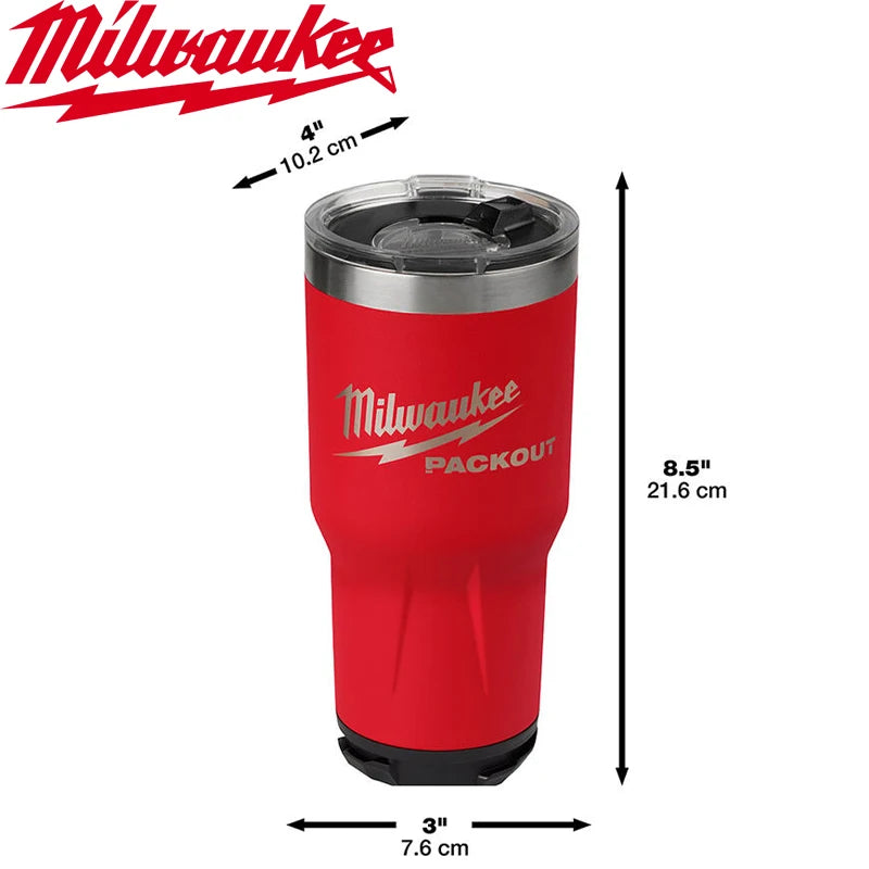 Milwaukee PACKOUT Insulated Cup Tumbler Heat Cold Retention Water Cup Stainless Steel Long Durability 48-22-8392RX 48-22-8393BX