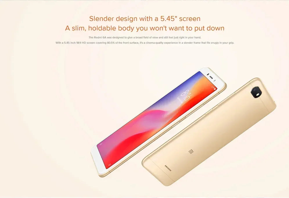 Original Xiaomi Redmi 6A 3GB 32GB Smartphone Wholesale Xiaomi Mobile Phones Unlocked Android Google Play Global Frimware