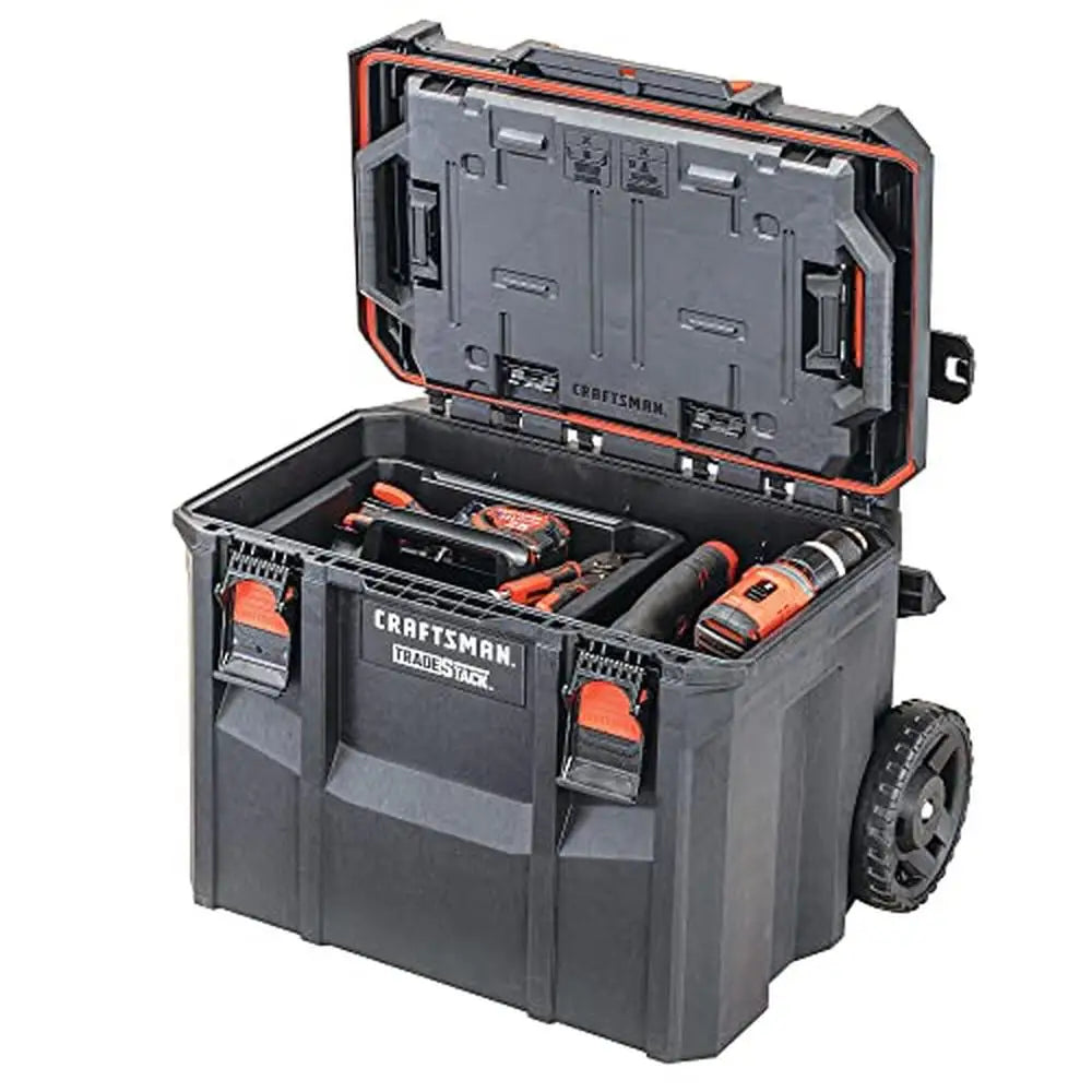 Portable Stackable Waterproof Tool Box Rolling Storage 22.5" Easy Connect Detachable System Large Tools Outdoor/Indoor High