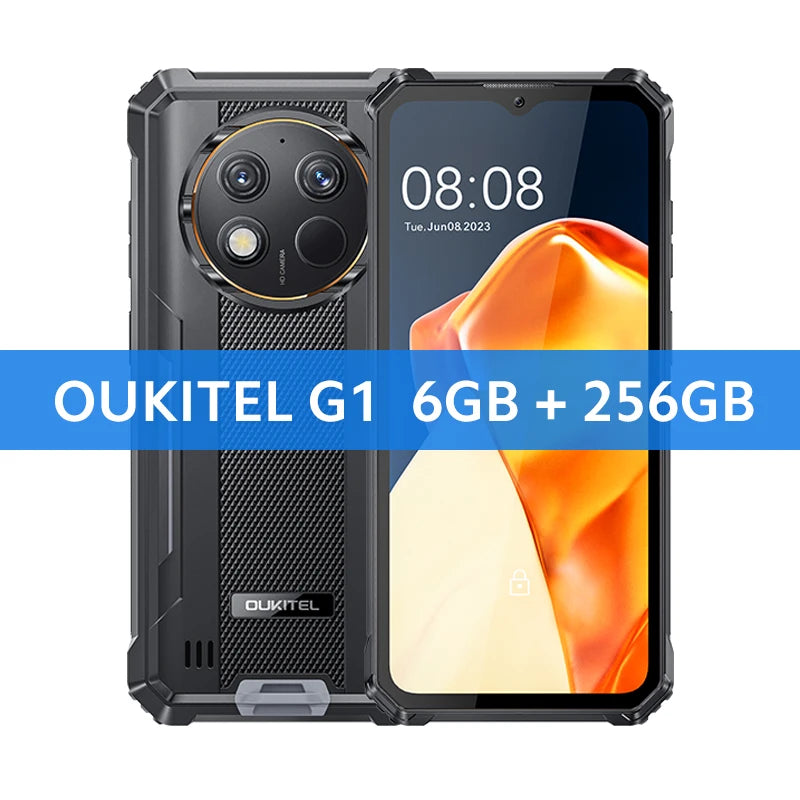 Oukitel G1 Rugged smartphone Global Version 6.52‘' HD+ 10600mAh 6GB+256GB Android14 48MP Camera cellphone NFC