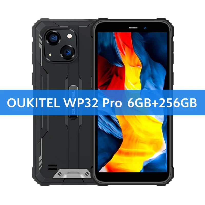 Oukitel WP32 pro Rugged Smartphone Global Version 6" HD 6GB+256GB 6300mAh Octa Core Mobile phone 20MP Cellphone