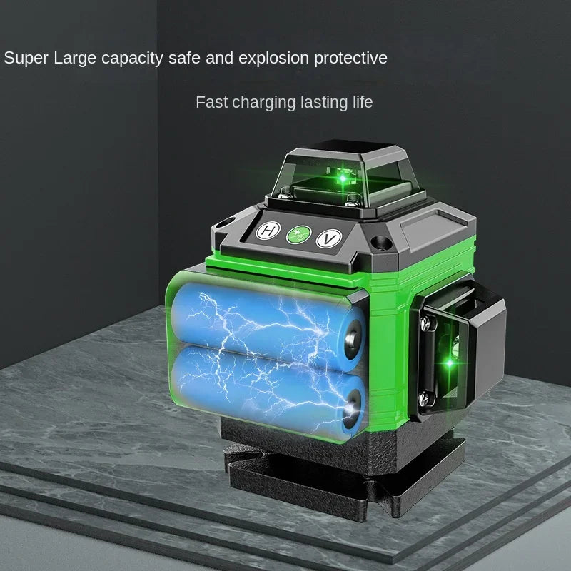 New 4D 8/12/16 Lines Laser Level with Green Line Self-Leveling Horizontal and Vertical Super Powerful for Accurate Measurement