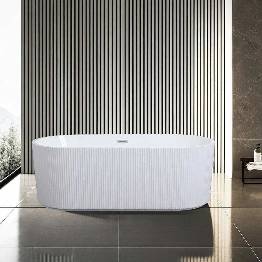 Hot Sale Acrylic Bathtub Modern Design Freestanding Bath Tub White Free Standing Alone Soaking Whirlpool Tub