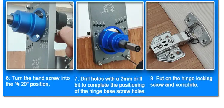 Woodworking Upgrade 35mm Concealed Hinge Jig Kit Hinge Boring Jig Drilling Guide Locator for Face Frame Cabinet Cupboard Tools