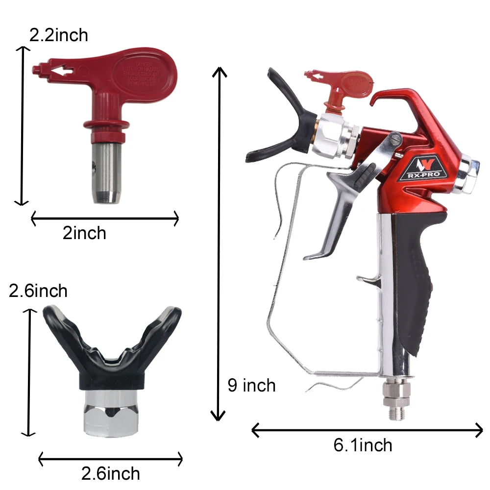 Airless Paint Spray Gun 538020 for Titan RX-Pro Red Series High Pressure with 517 Tip and Guard 0538020