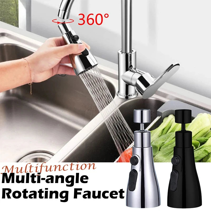 Universal Kitchen Faucet Extender 360° Swivel Aerator Plastic Splash Guard Strainer Sink Aerator Spout