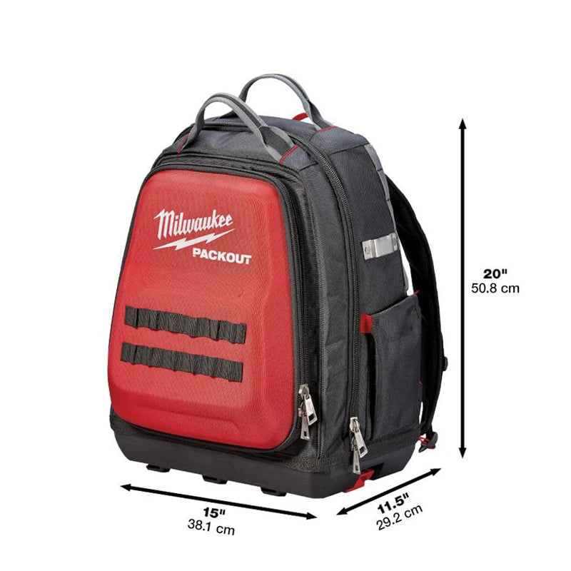 Milwaukee 48-22-8301 PACKOUT™ Backpack Heavy Zipper 48 Pockets Impact Resistance Durable Tool Kit