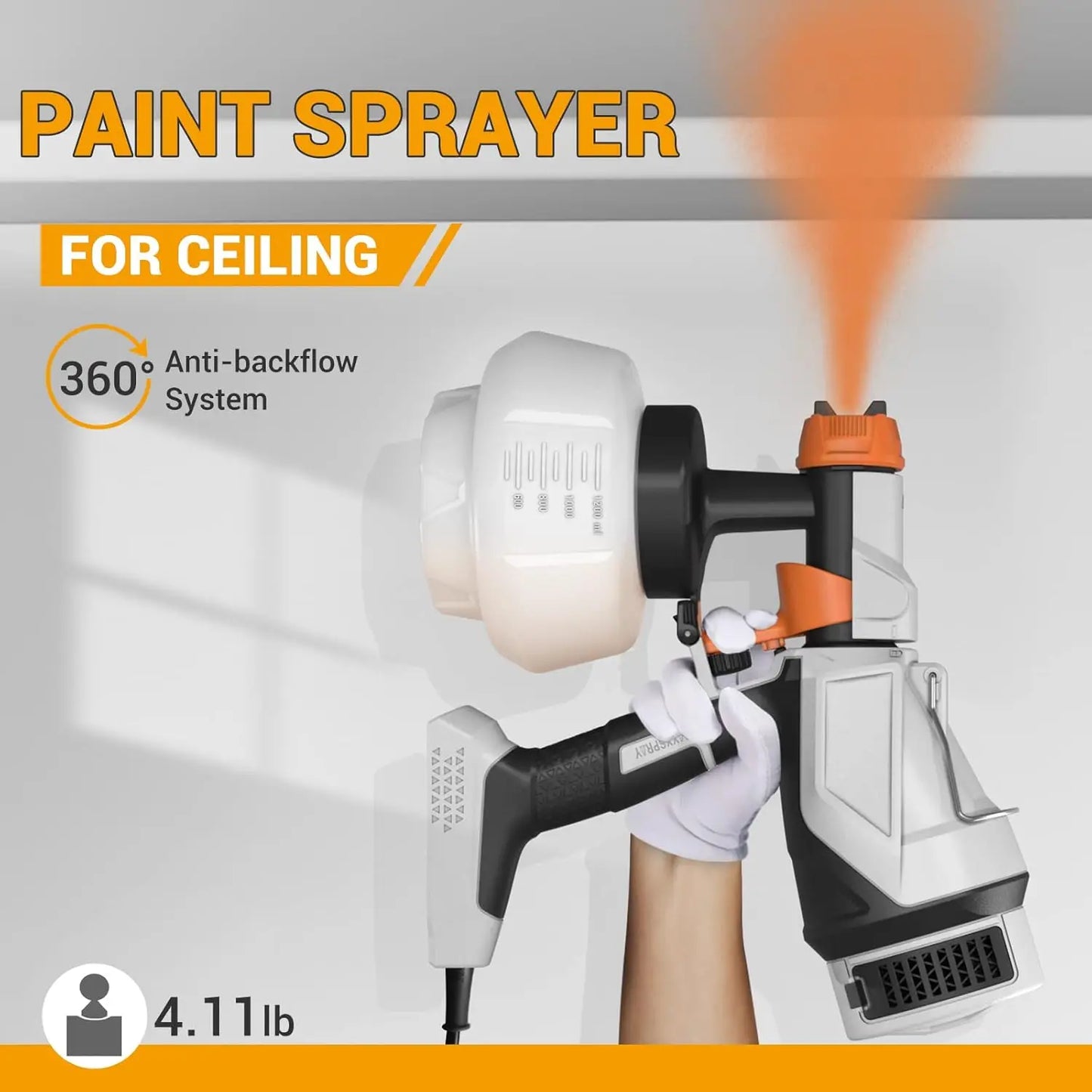 Sprayer - BATAVIA HVLP Electric Spray Paint Gun, 1200ML, 4 Nozzles, 3 Patterns, Paint Sprayer for House Painting, Home Int