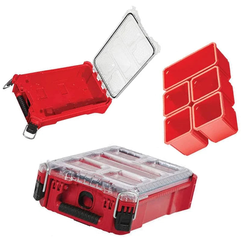 Milwaukee 48-22-8435 PACKOUT Tool Deposit Box 5 Compartments Small Parts Storage Organizer Box