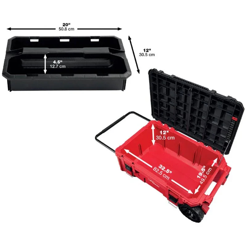 Milwaukee 48-22-8428 Tool Storage Spare Parts 35 Gallons Durable Wear Resistance Hard Shell Rolling Tool Box