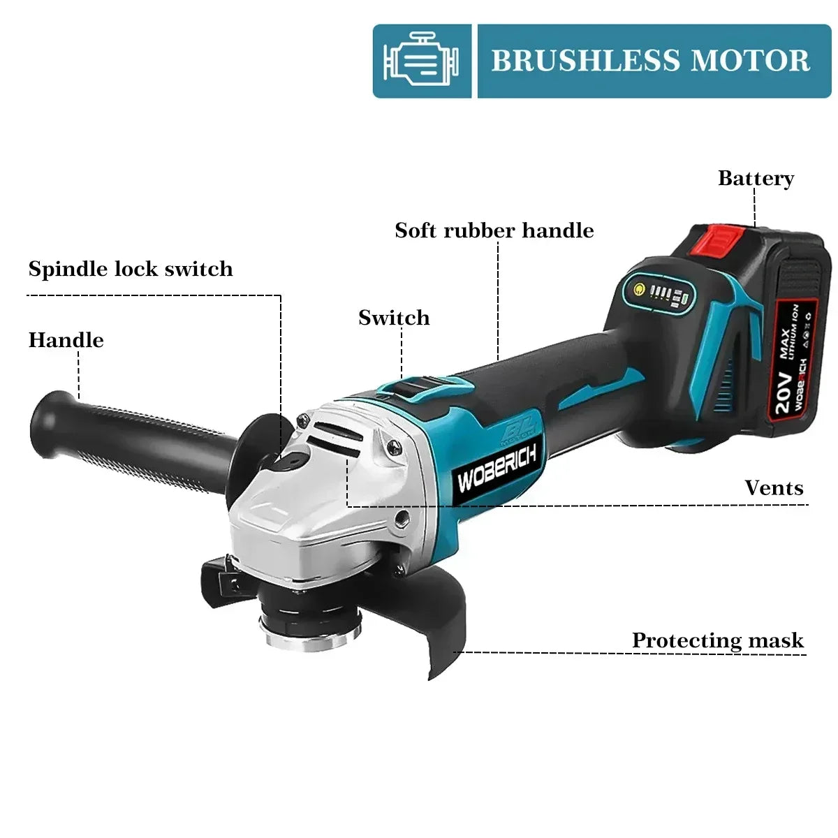 Brushless Electric Cordless Impact Drill Angle Grinder Electric circular saw With 2x Battery Combo Kits Power Tools Sets