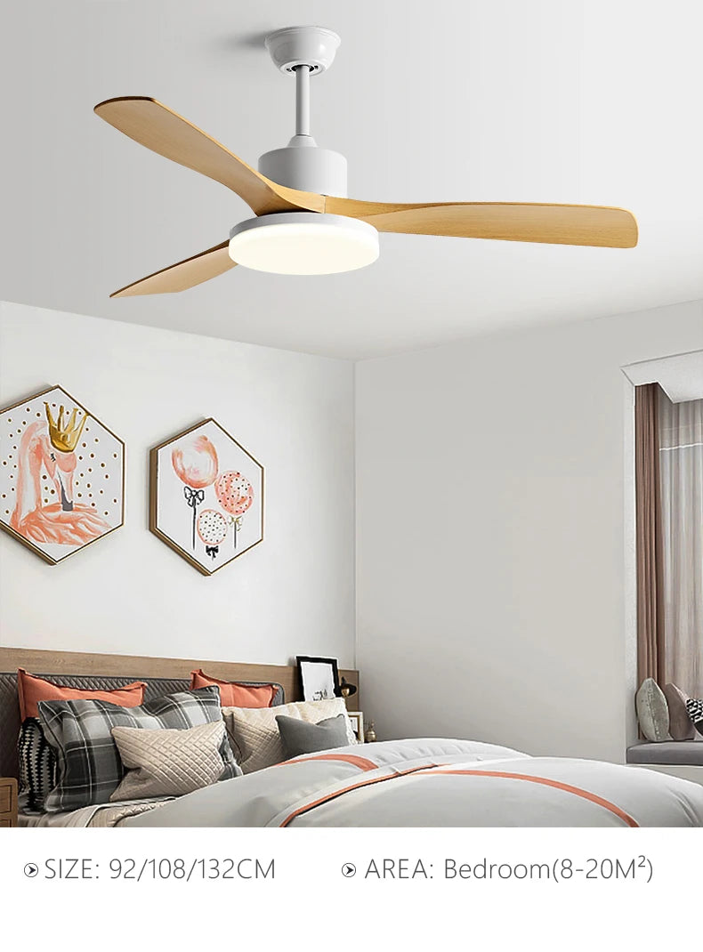 52 inch Modern DC Ceiling fan with light and Remote Control for Living room dining room bedroom Strong winds Electric fans