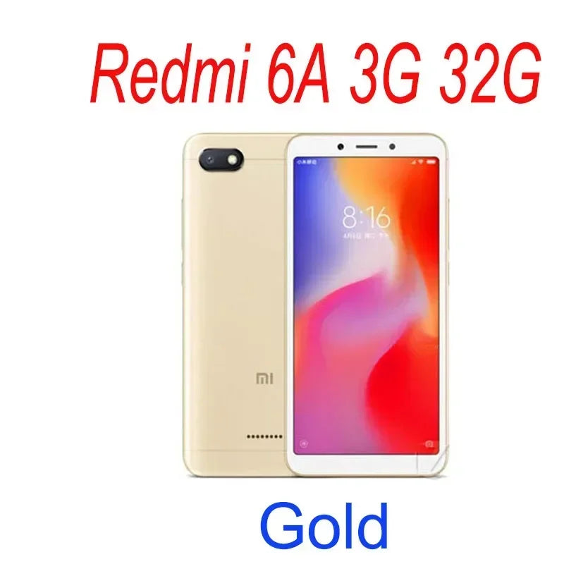 Original Xiaomi Redmi 6A 3GB 32GB Smartphone Wholesale Xiaomi Mobile Phones Unlocked Android Google Play Global Frimware