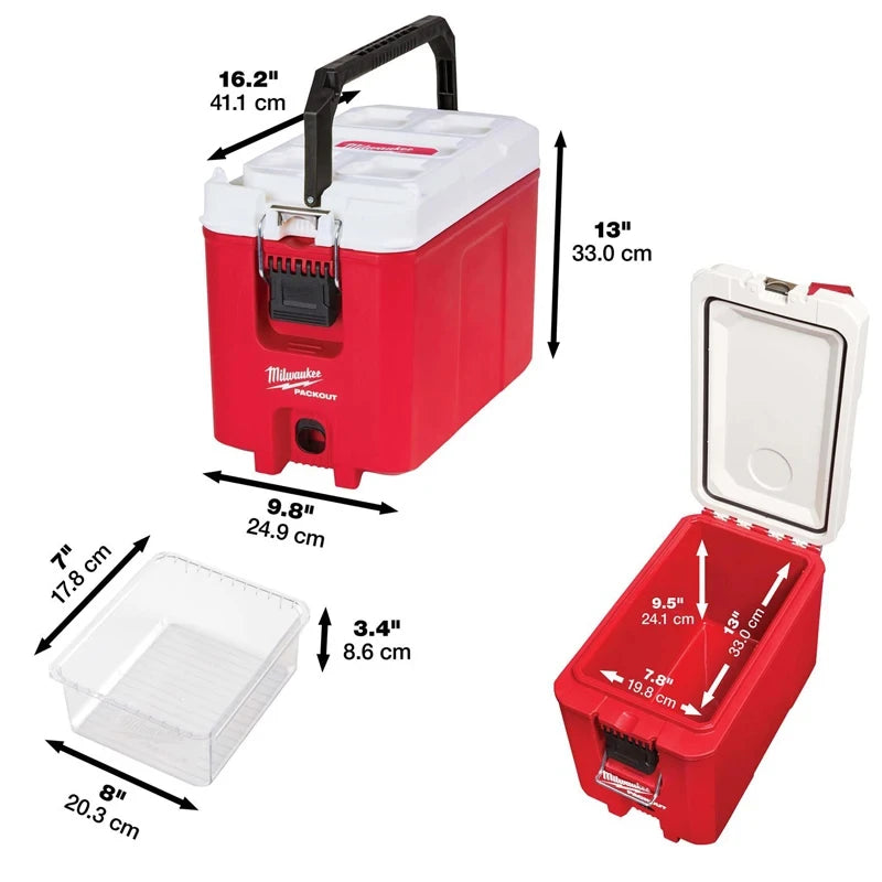 Milwaukee 48-22-8460 PACKOUT 16 Quart Wear Resistance High Hardness Compact Cooler