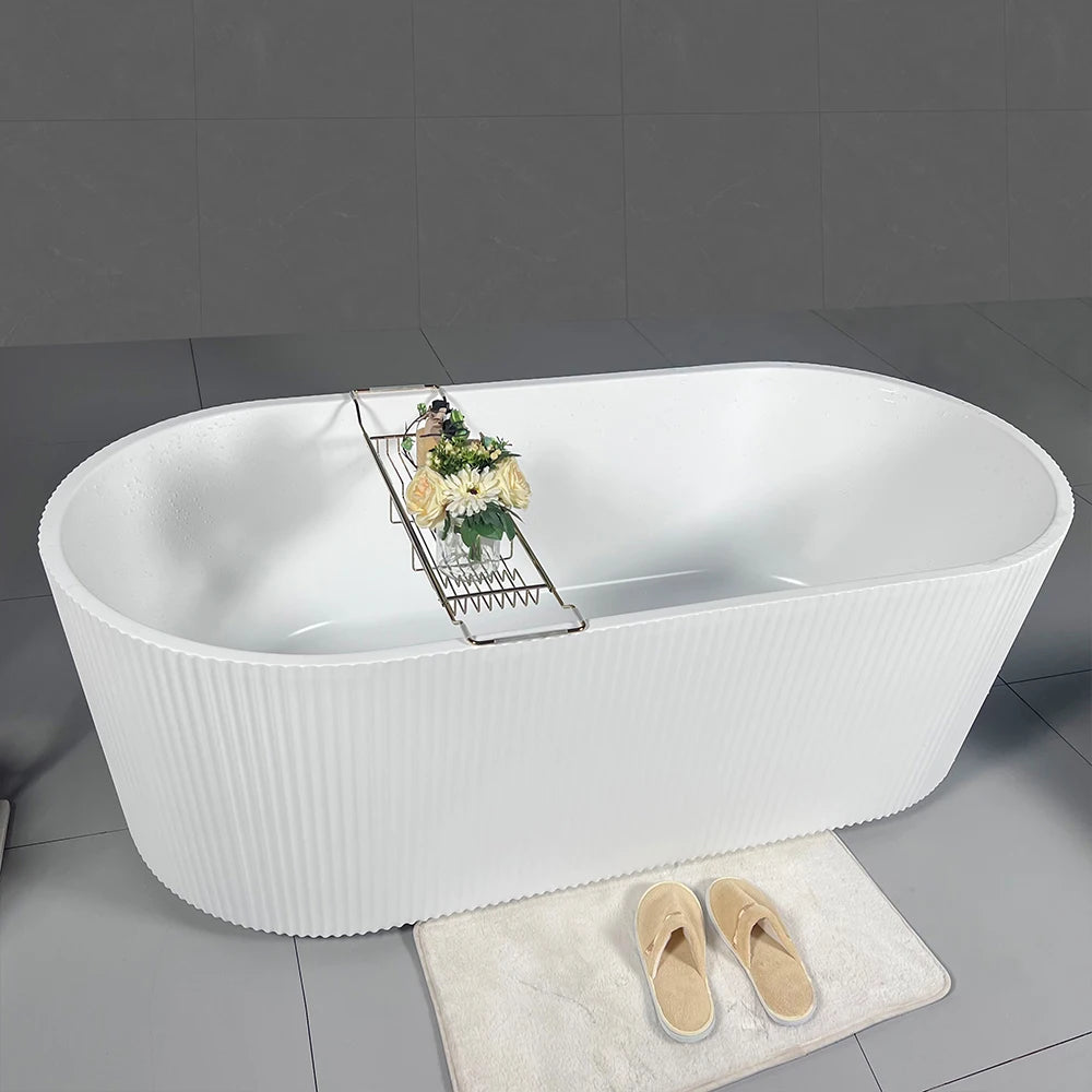 Hot Sale Acrylic Bathtub Modern Design Freestanding Bath Tub White Free Standing Alone Soaking Whirlpool Tub