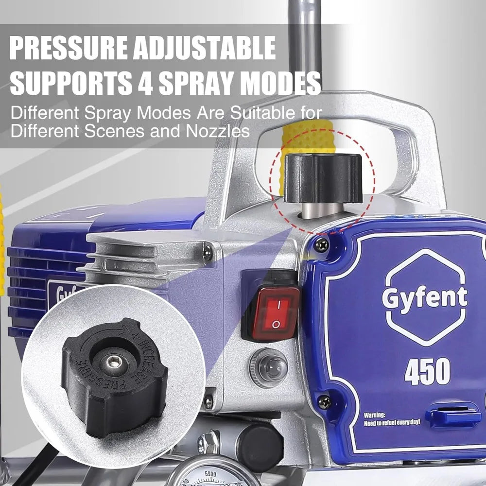 450 Airless Paint Sprayer, 0.47GPM 3300psi with Low Overspray 900W Electric Paint Sprayer for House Painting Townhouse